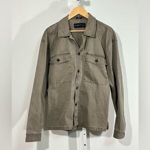Abercrombie & Fitch Utility Overshirt Jacket – Men’s L Olive Cotton Blend